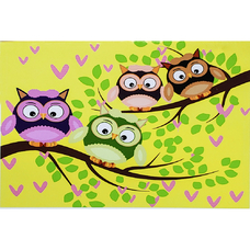Картина за номерами Strateg ПРЕМІУМ Совенята на гілках з лаком розміром 30х40 см (SS6669)