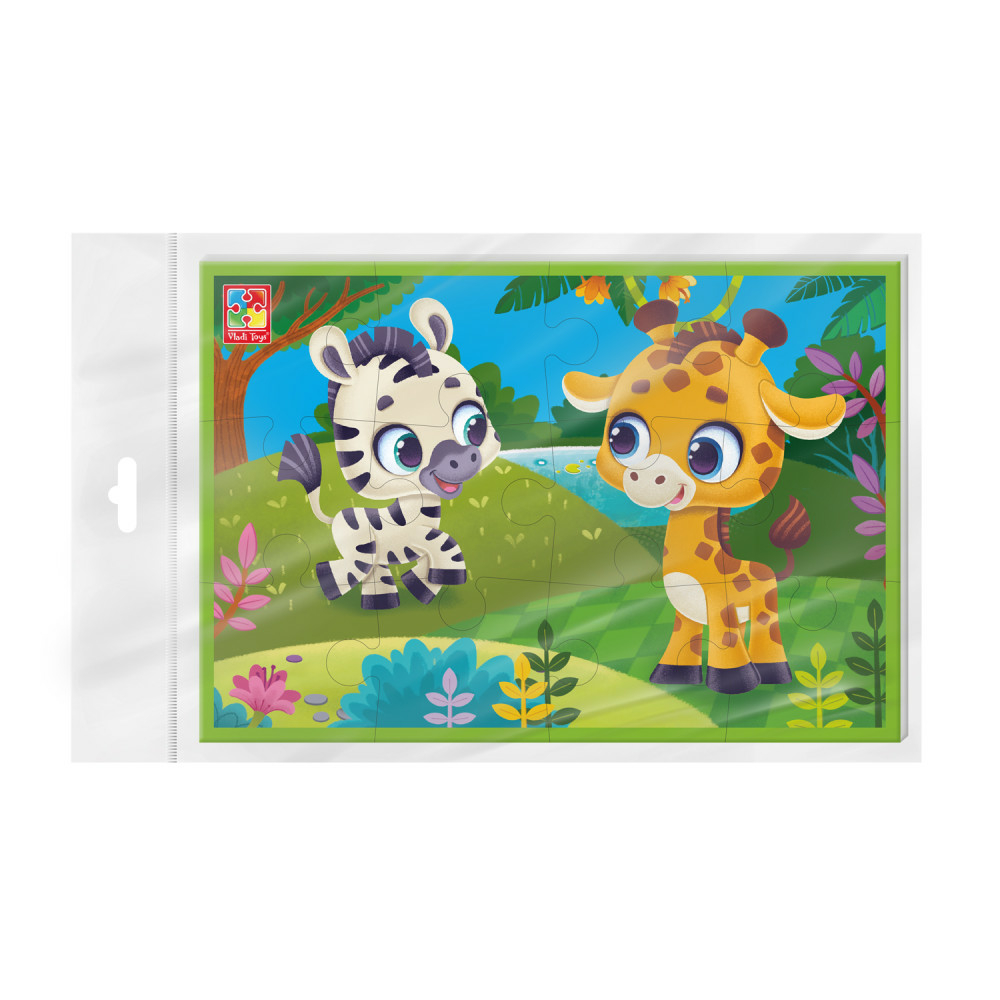 Фото, Видеообзоры гра розвиваюча vladi toys м'які пазли а5. зебра та жираф. vt1104-21
