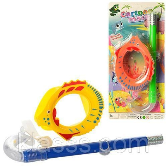 Набір для плавання CF31 (84шт) маска-регул.ремешок, 17-12см, трубка33см, 2цвета, на аркуші, 19-40,56