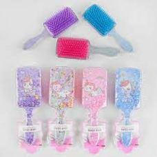 Щітка для волосся С48465 20 кольорів мікс, сипучі блискітки, в пакеті Щітка для волосся С48465 20 кольорів мікс, сипучі блискітки, в пакеті