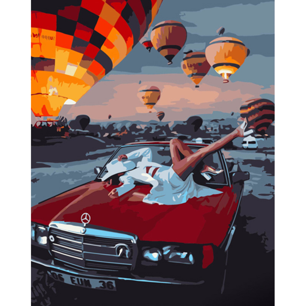 Фото, Видеообзоры картина за номерами strateg преміум світанок в каппадокії з лаком та з рівнем розміром 40х50 см (gs1348)