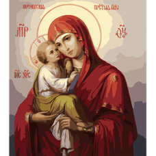 Картина за номерами Strateg Почаївська ікона на кольоровому фоні розміром 40х50 см (MZ039) Картина за номерами Strateg Почаївська ікона на кольоровому фоні розміром 40х50 см (MZ039)