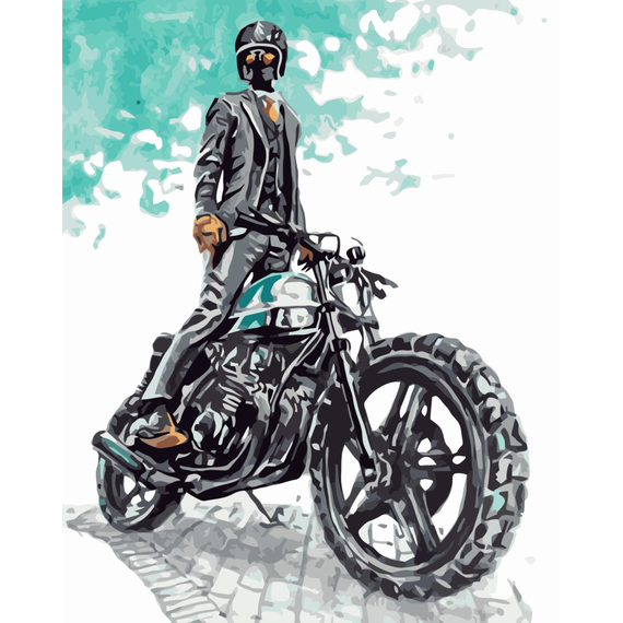 Отзывы  картина за номерами strateg преміум примарний гонщик з лаком розміром 40х50 см va-3375