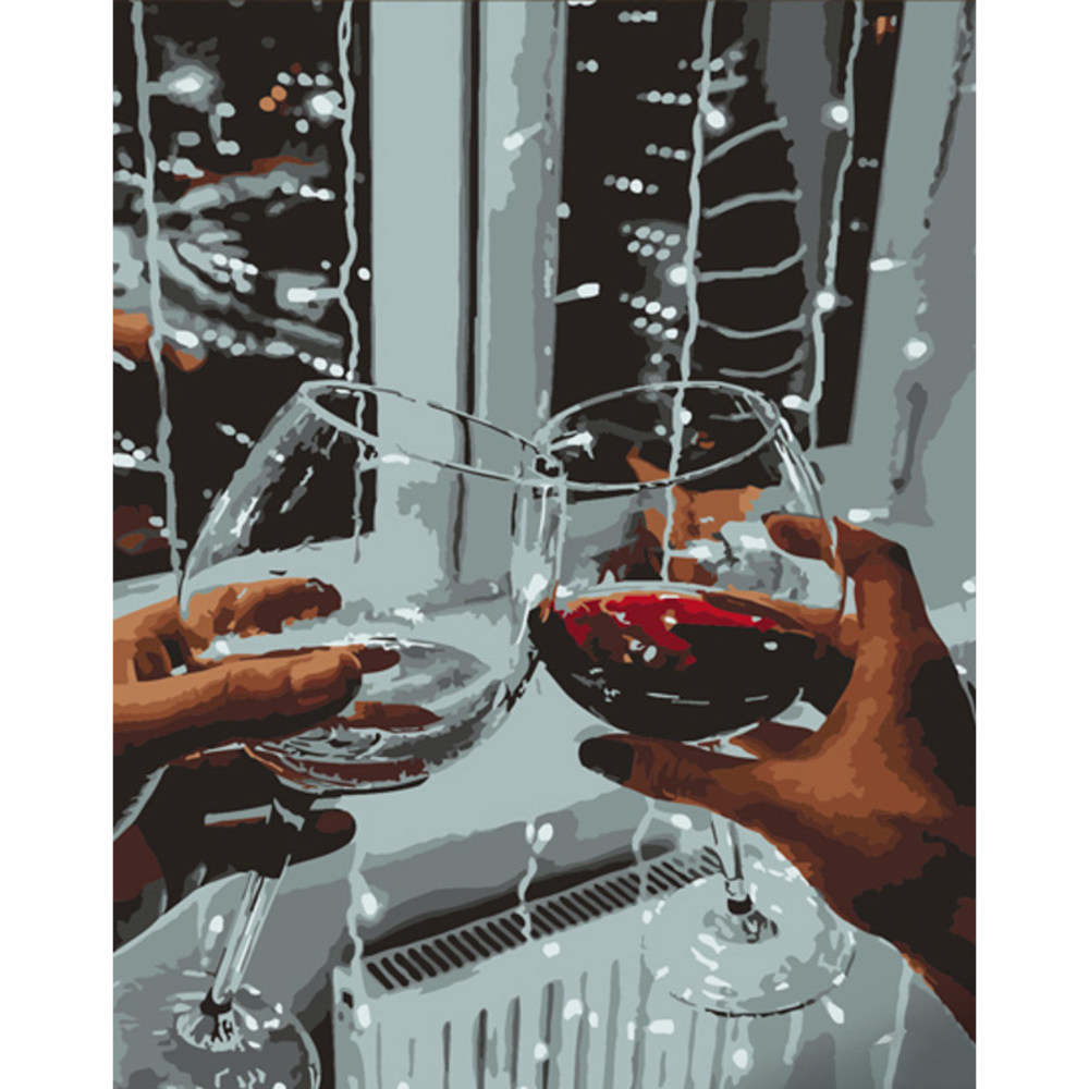 Фото, Видеообзоры картина за номерами strateg преміум затишок на двох розміром 40х50 см (dy368)