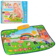 Коврик M 3450 (24шт) обучающий (слова,цифры), 72-50см, зв(укр,анг), муз, на бат-ке, в кор-ке,50-37-4.5см