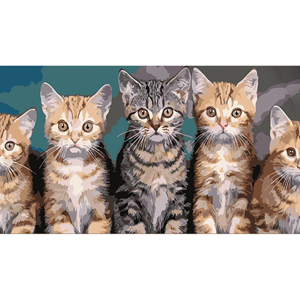 Фото, Відеоогляди картина за номерами strateg кошенята розміром 50х25 см (ww199)