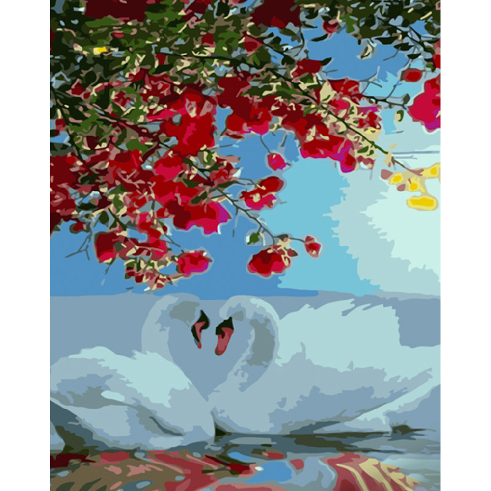 Фото, Відеоогляди картина за номерами strateg преміум лебедина вірність розміром 40х50 см (gs950)