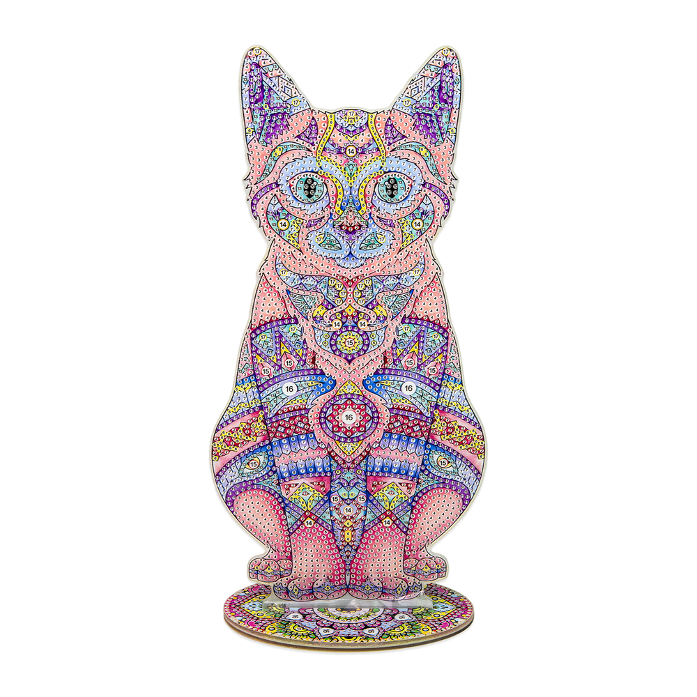 Фото, Відеоогляди алмазна мозаїка strateg преміум кошеня на підставці розміром 30х30 см (bjp13)