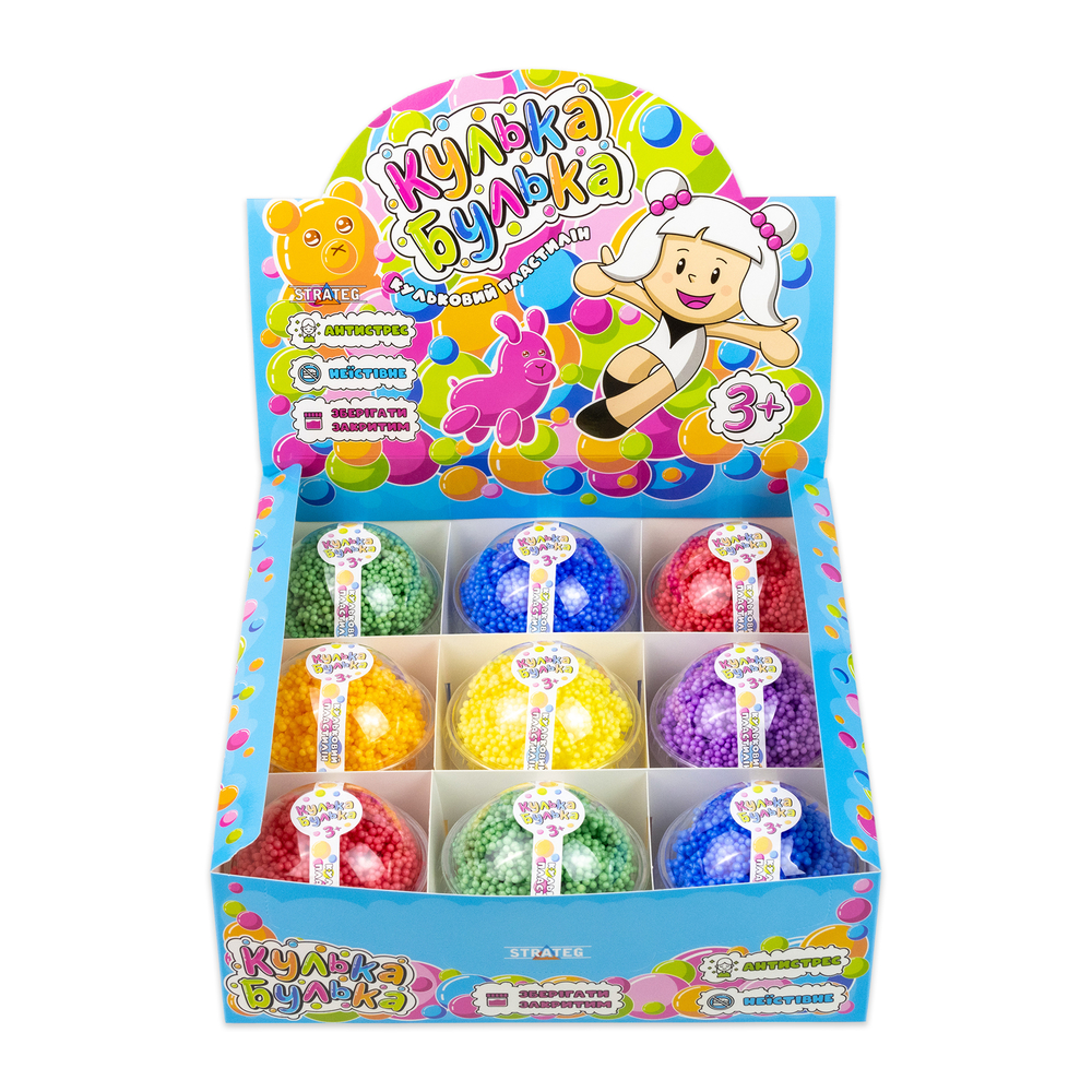 Фото, Відеоогляди пластилін кульковий strateg "кулька булька" в асортименті (39500)