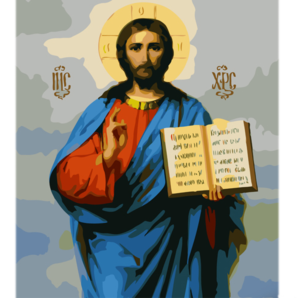 Фото, Видеообзоры картина за номерами strateg вседержатель на кольоровому фоні розміром 40х50 см (mz038)