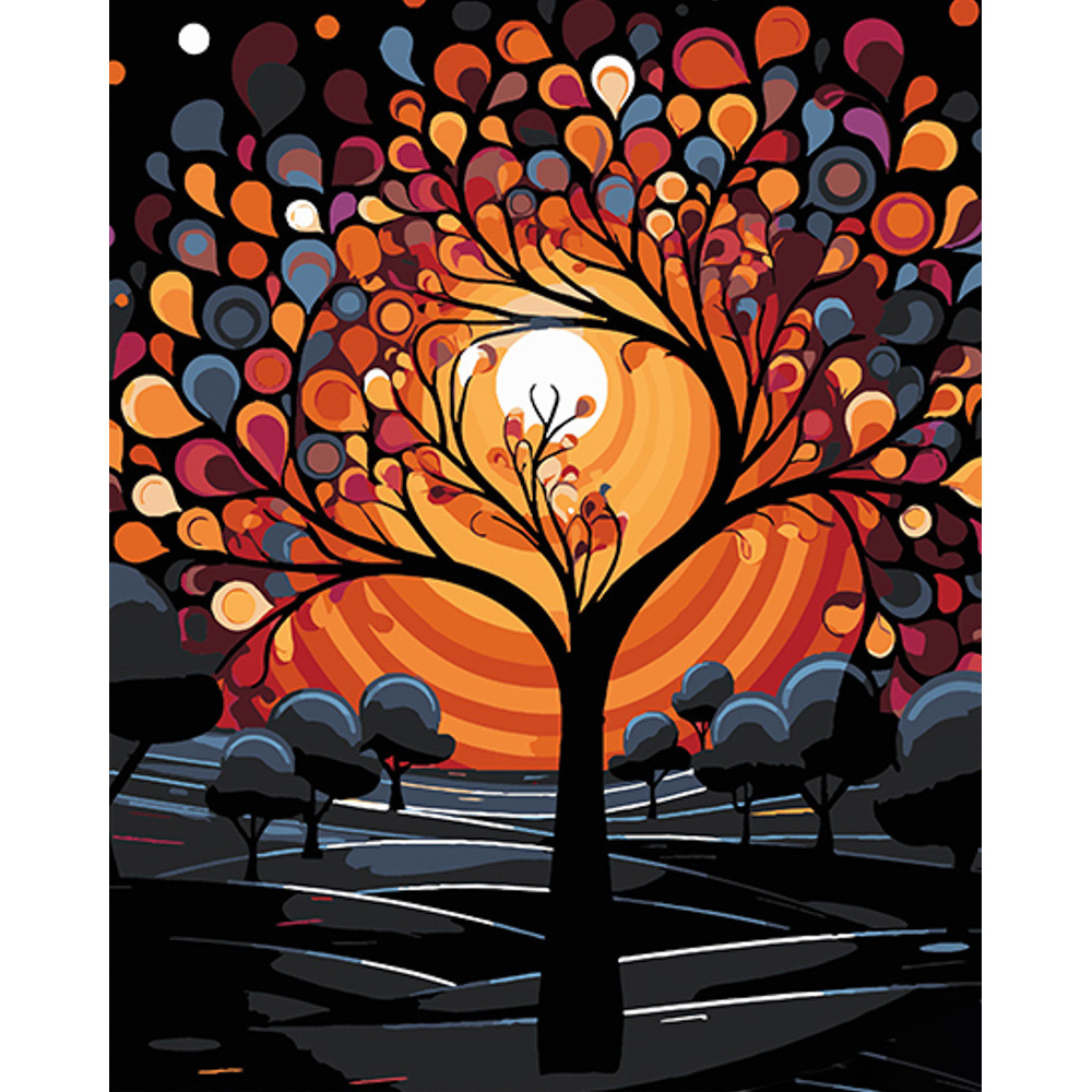 Фото, Видеообзоры картина за номерами strateg преміум місячне сяйво на чорному фоні розміром 40х50 см (ah1075)