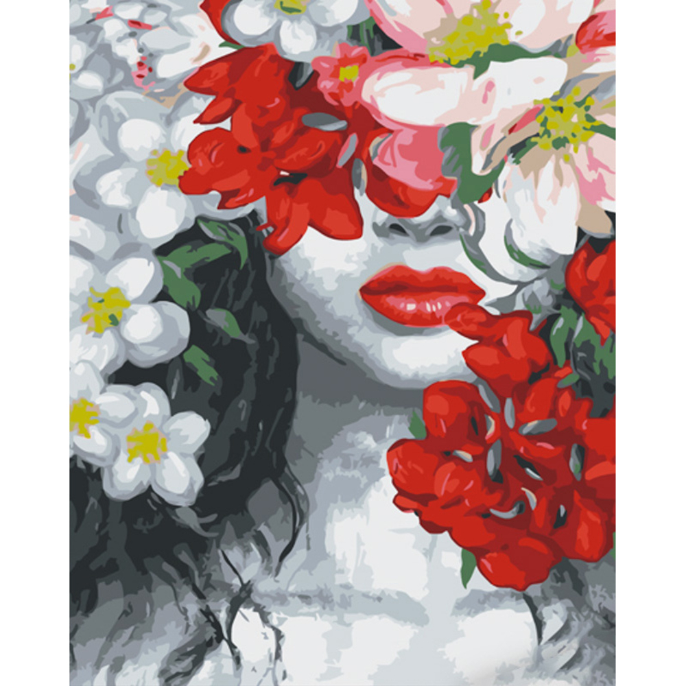 Фото, Відеоогляди картина за номерами strateg преміум червоні уста з лаком розміром 40х50 см (gs1058)
