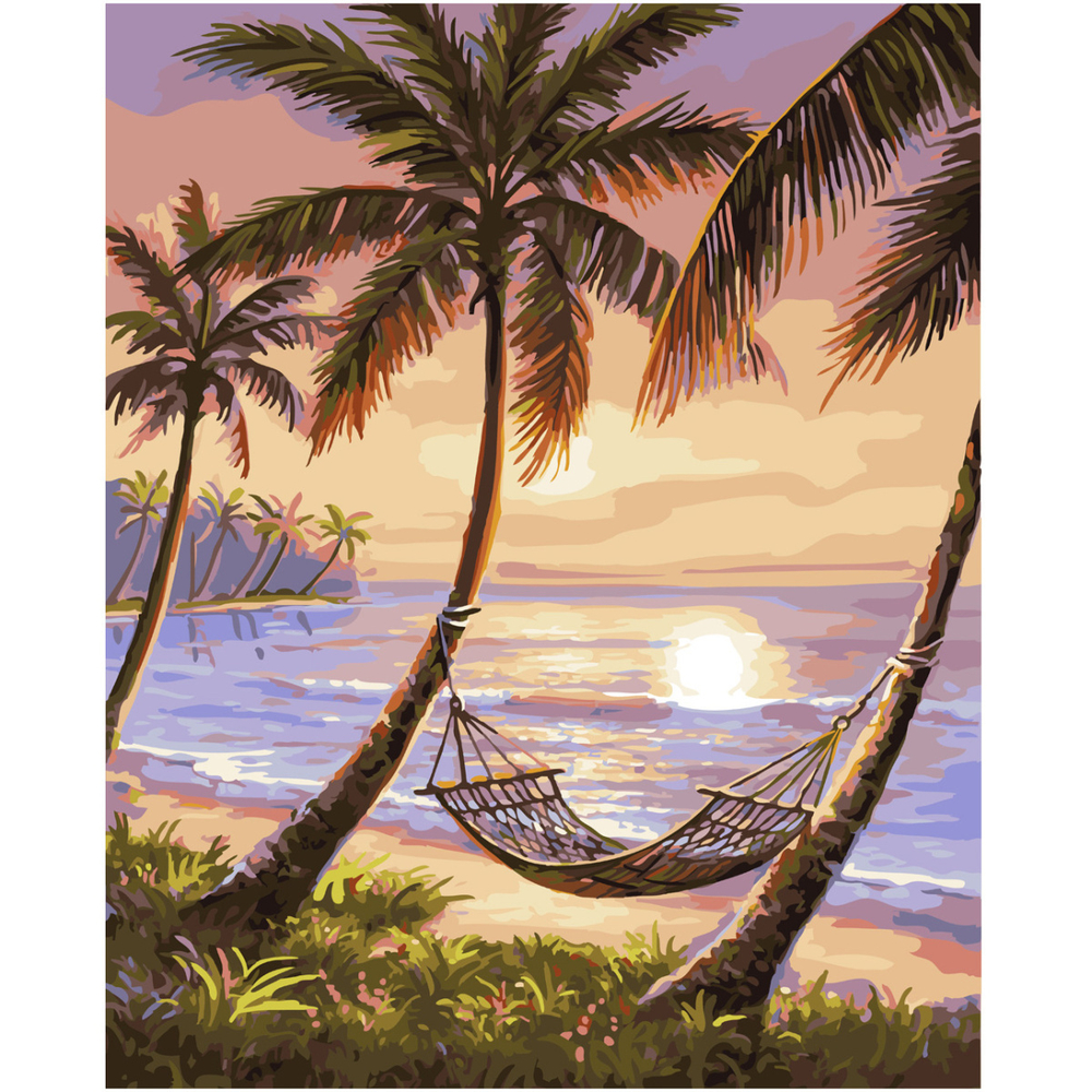 Фото, Відеоогляди картина за номерами strateg преміум відпочинок в гамаку з лаком розміром 40х50 см sy6591