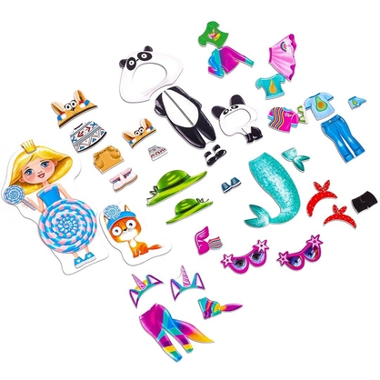 Фото, Відеоогляди гра магнітна одягалка «family look» vladi toys vt3702-21