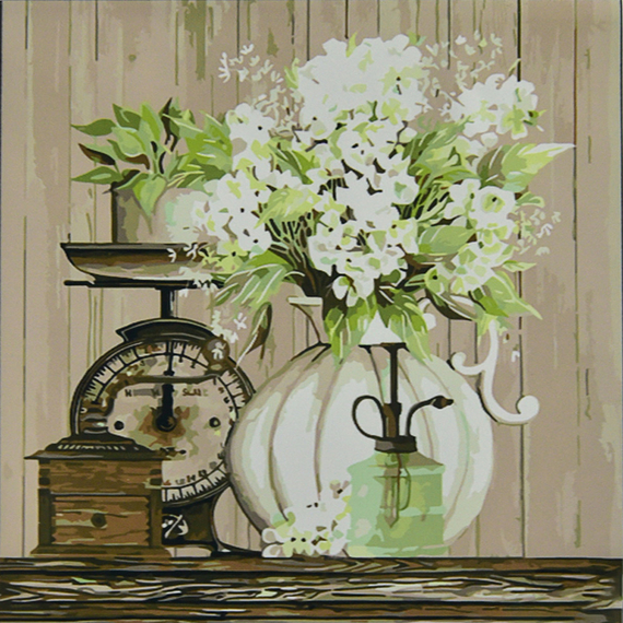 Отзывы  картина за номерами strateg   кувшин з квітами розміром 50х50 см (aa010)