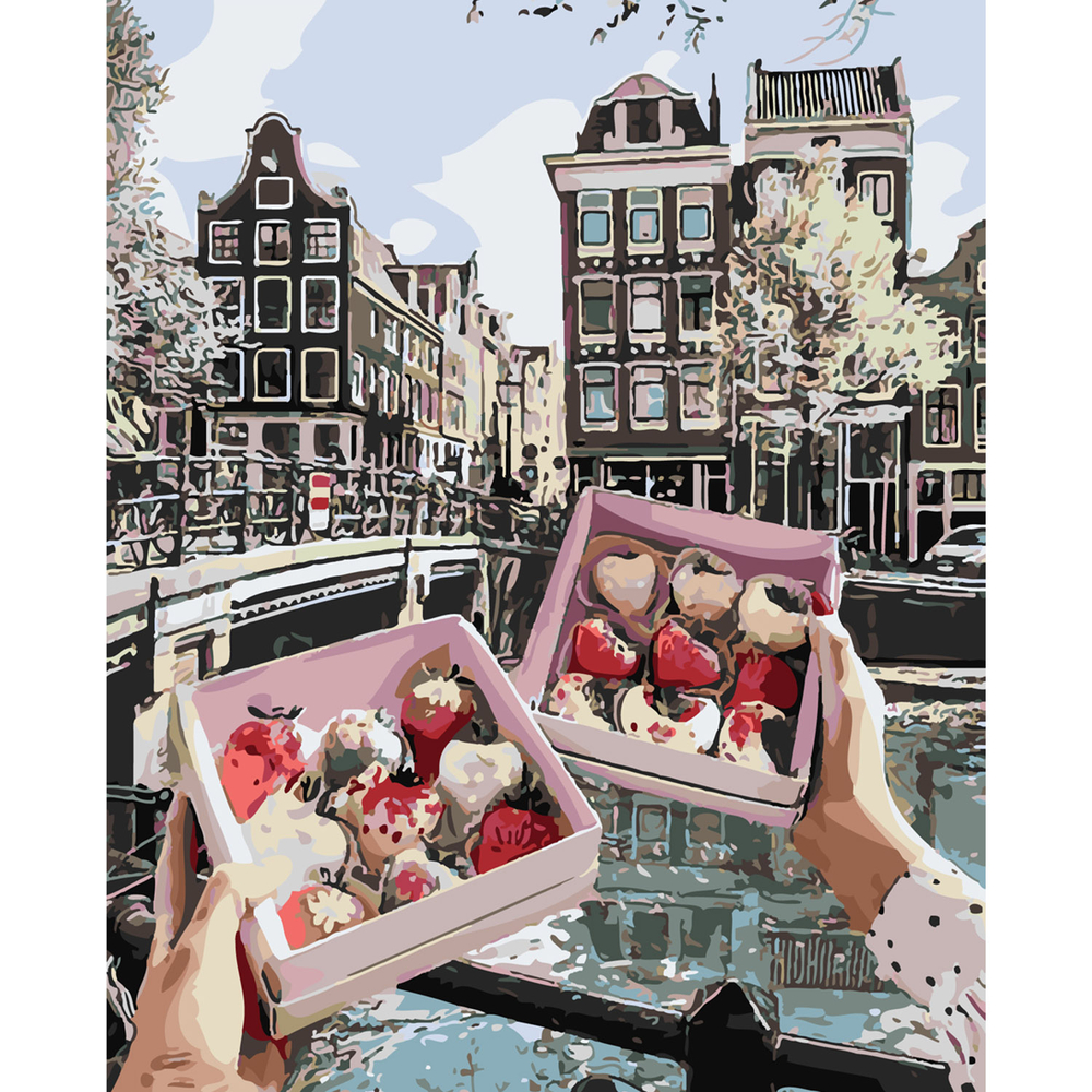 Фото, Видеообзоры картина за номерами strateg преміум солодкий вікенд з лаком розміром 40х50 см sy6124