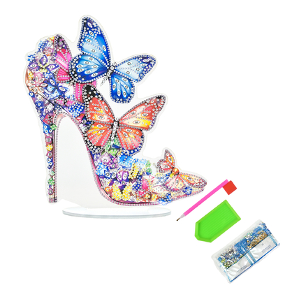 Фото, Відеоогляди алмазна мозаїка strateg преміум кришталевий черевичок на підставці розміром 25х25 см (yklz15215)