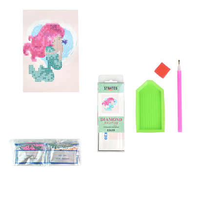 Фото, Видеообзоры алмазна мозаїка strateg преміум симпатична русалонька без підрамника розміром 10х15 см (yab28680)