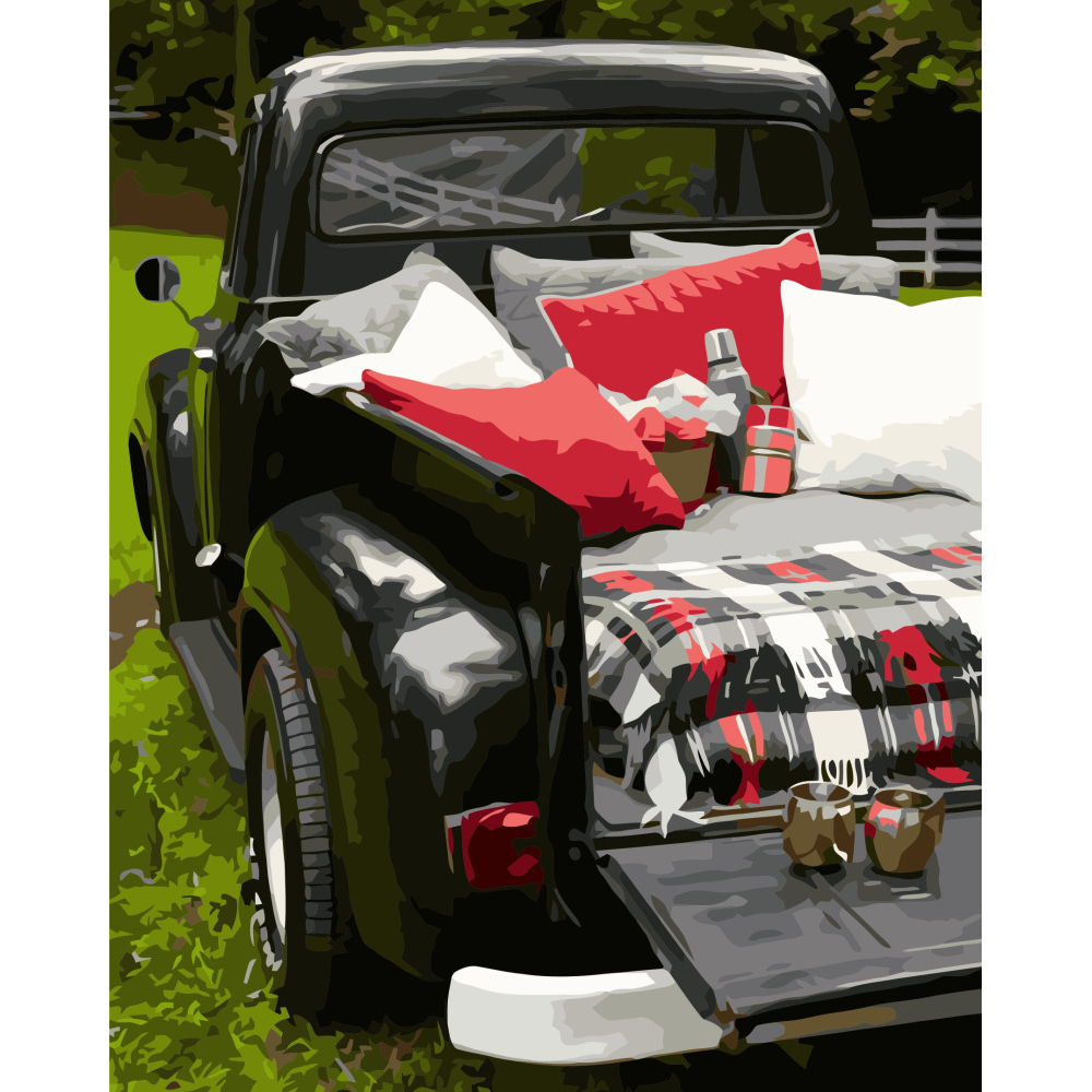 Фото, Видеообзоры картина за номерами strateg преміум машина для побачень з лаком розміром 40х50 см va-3437