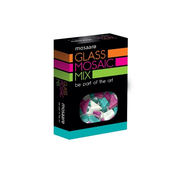 Набір для творчості скляна мозаїка «Mosaaro. Mosaic mix: white, turquoise, glitter purple» MA5004