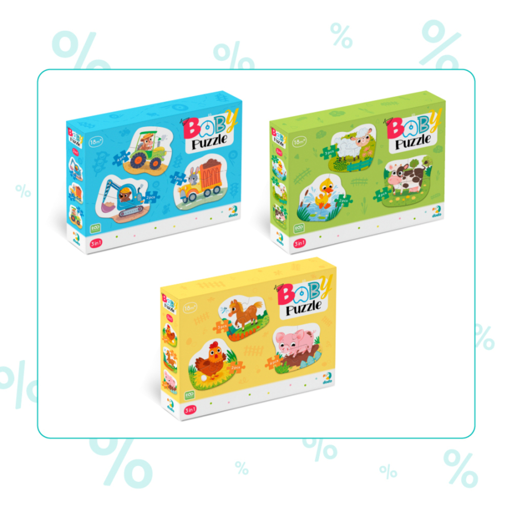 Фото, Відеоогляди набір пазлів 3в1 dodo