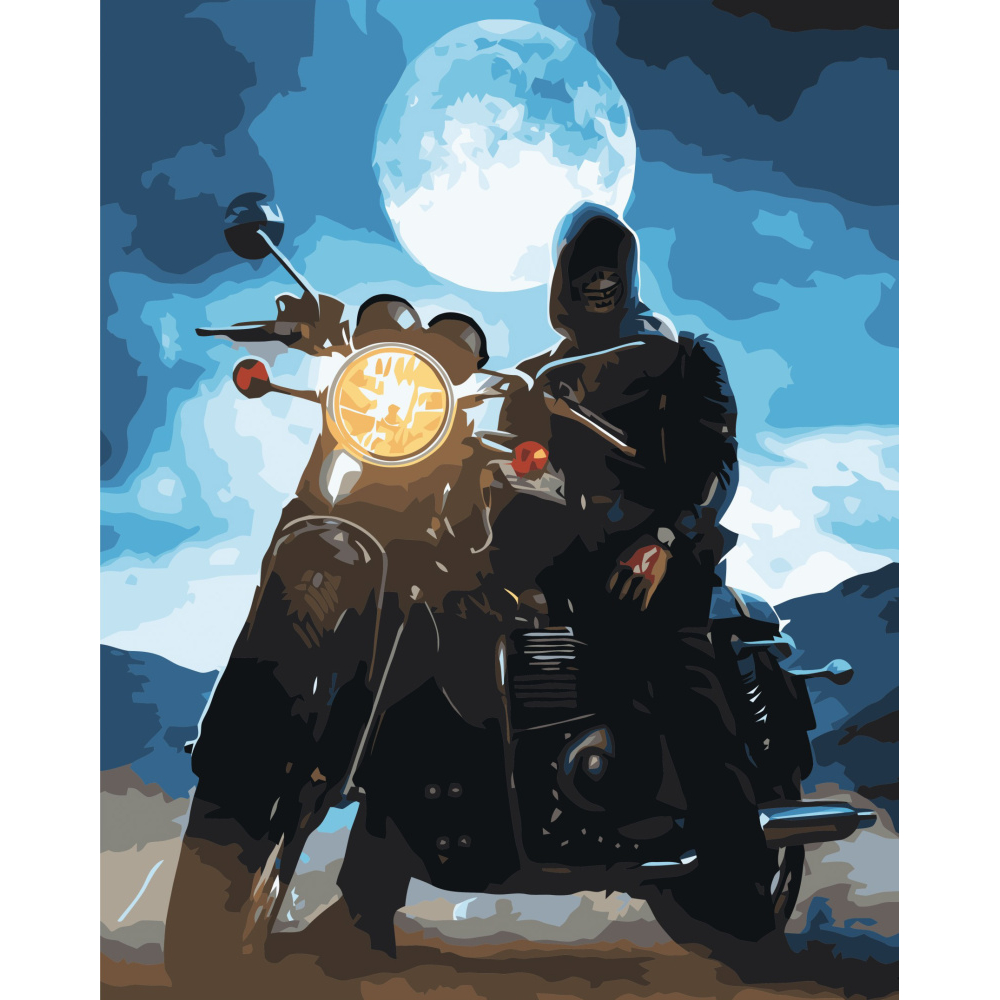 Фото, Відеоогляди картина за номерами strateg преміум байкерська ніч з лаком розміром 40х50 см va-3401