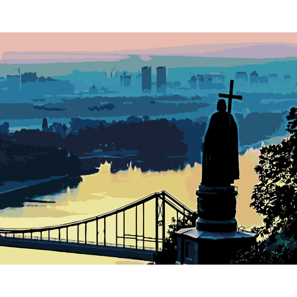 Фото, Відеоогляди картина за номерами strateg преміум володимир над києвом з лаком розміром 40х50 см sy6549