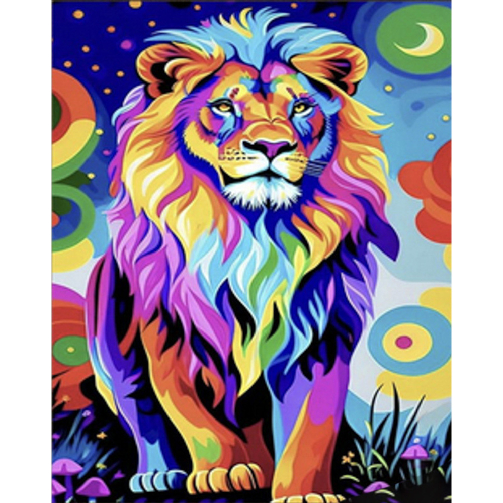 Фото, Відеоогляди алмазна мозаїка strateg преміум поп-арт лев розміром 30х40 см (heg86058)
