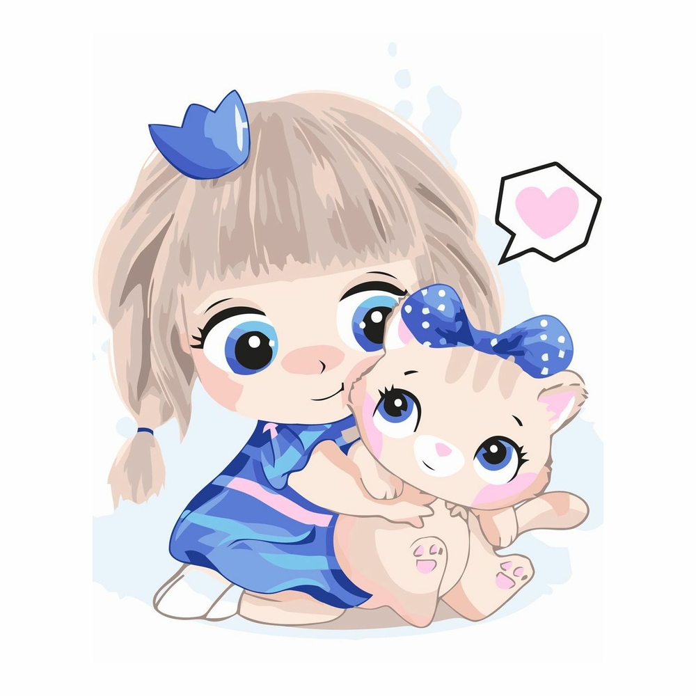 Фото, Відеоогляди картина за номерами strateg преміум дівчина з котиком з лаком розміром 30х40 см sv-0094