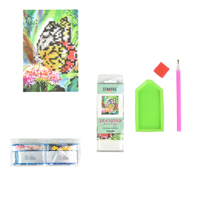 Фото, Видеообзоры алмазна мозаїка strateg преміум метелик без підрамника розміром 10х15 см (yab28689)