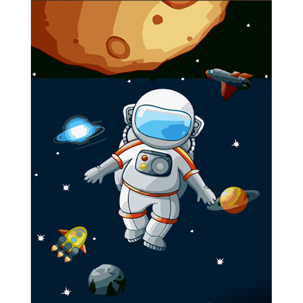 Фото, Видеообзоры картина за номерами strateg преміум на орбіті з лаком розміром 30х40 см (ss6708)