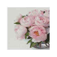 Алмазна мозаїка Strateg ПРЕМІУМ Пахощі півонії 30х30 см CA-0008