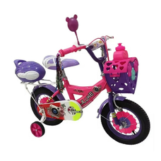 Велосипед дитячий BX-140 14" з корзиною серце та страхувальними колесами, 2 види