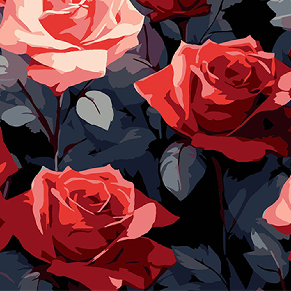 Фото, Відеоогляди картина за номерами strateg преміум червоні троянди краси на чорному фоні розміром 30х30 см (sh3030-22)