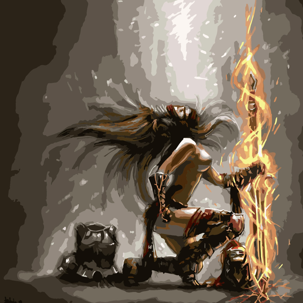 Фото, Відеоогляди картина за номерами strateg преміум войовнича жінка розміром 40х40 см (sk031)