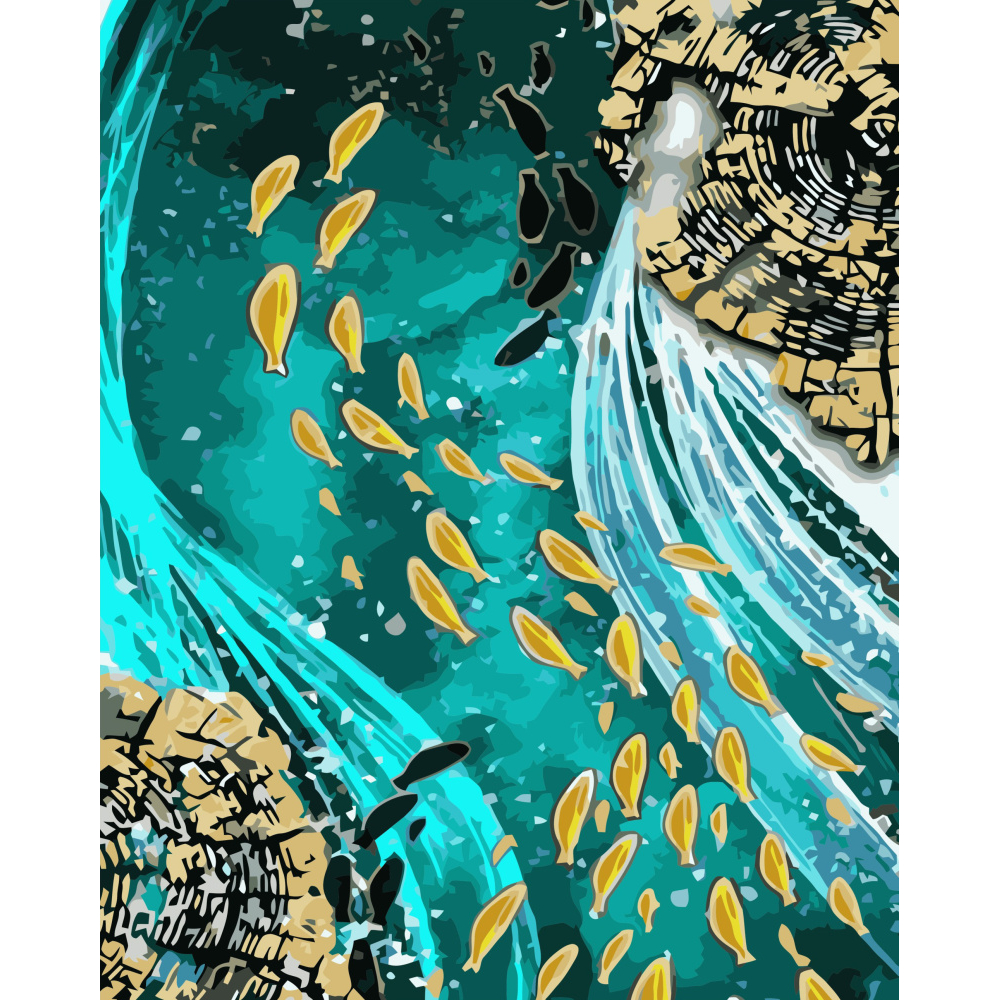 Фото, Видеообзоры картина за номерами strateg преміум течія фантазії з лаком розміром 40х50 см va-3409