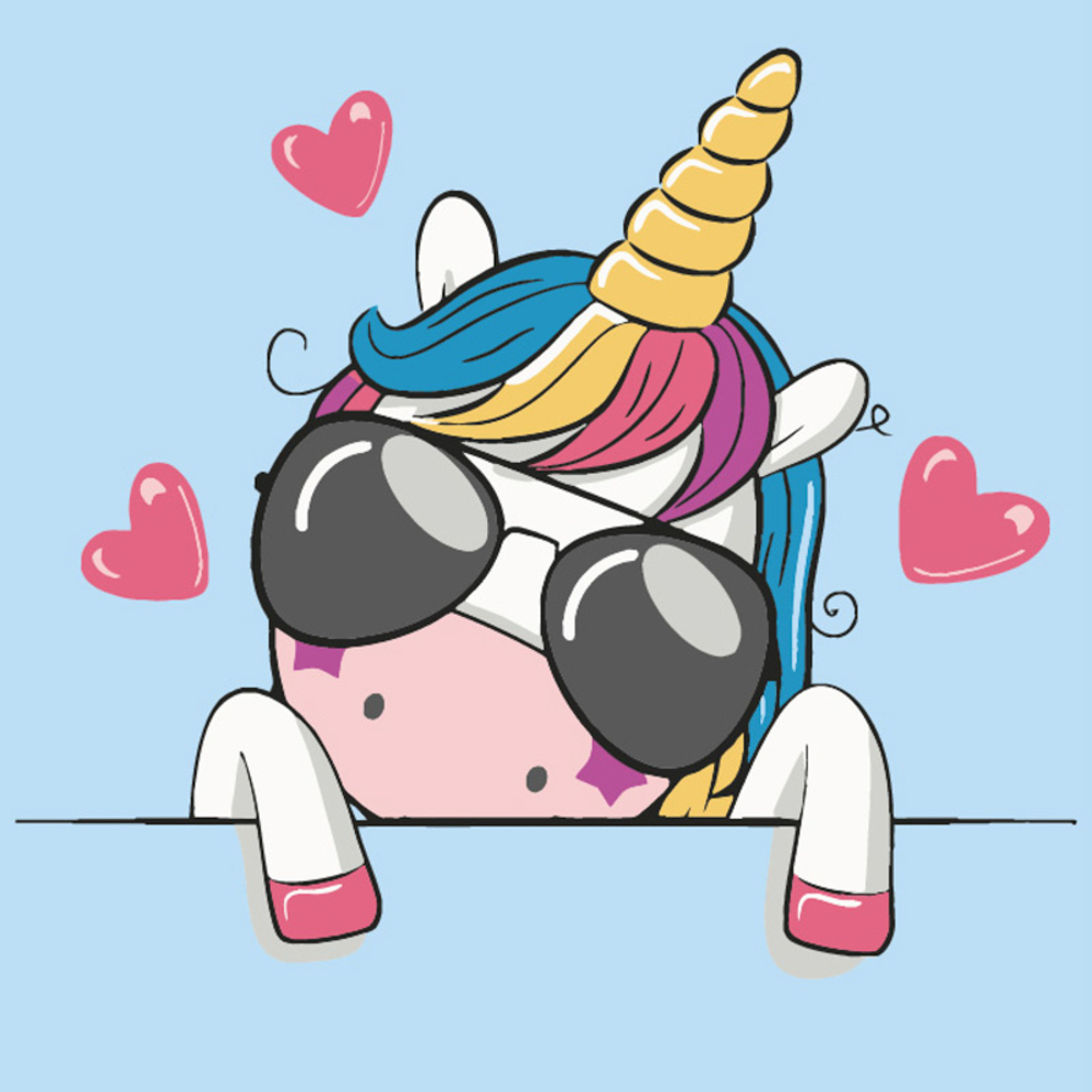 Фото, Відеоогляди картина за номерами strateg єдиноріг в окулярах розміром 20х20 см (hh5132)