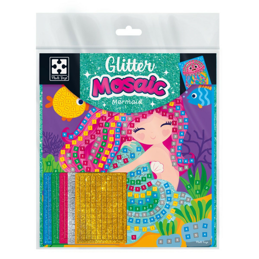 Фото, Відеоогляди набір для творчості vladi toys зі блискучою мозаїкою «русалонька та медуза» vt4511-13