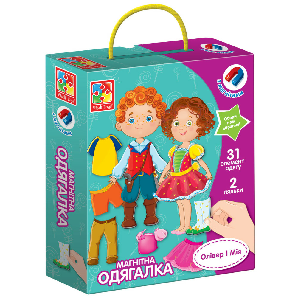 Фото, Видеообзоры гра настільна vladi toys магнітна одягалка. олівер і мія vt3702-12