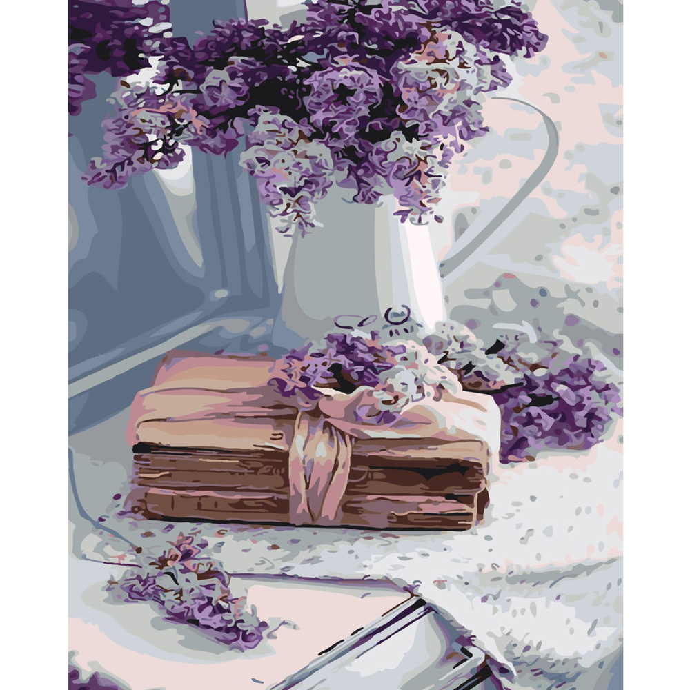 Фото, Видеообзоры картина за номерами strateg преміум бузковий настрій з лаком розміром 40х50 см sy6373