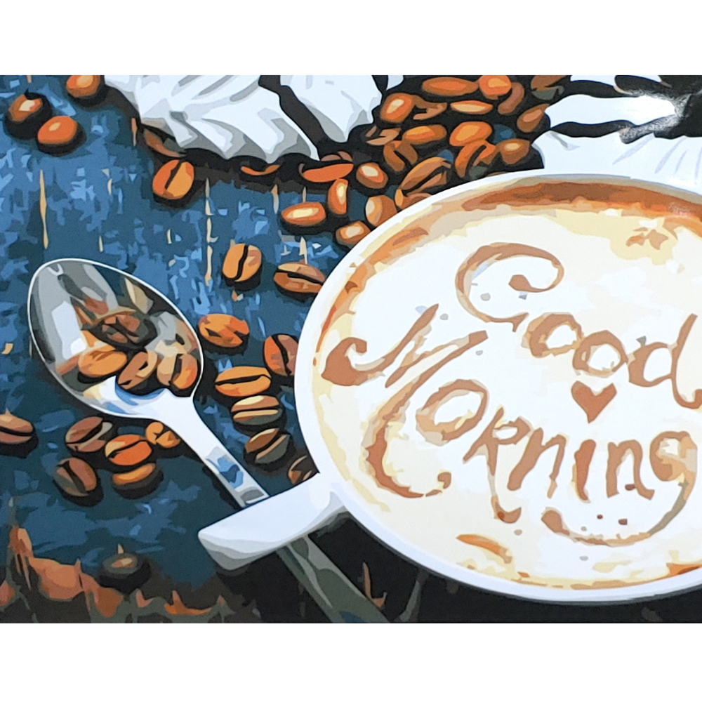 Фото, Видеообзоры картина за номерами strateg преміум кава. good morning розміром 40х50 см gs099
