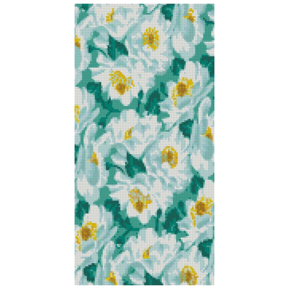 Фото, Видеообзоры алмазна мозаїка strateg преміум білі квіти 50х25 см ba-0005