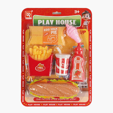 Набір продуктів 185-136 (160/2) пиріжок, морозиво, кетчуп, шоколад, фрі, сендвіч, на листі