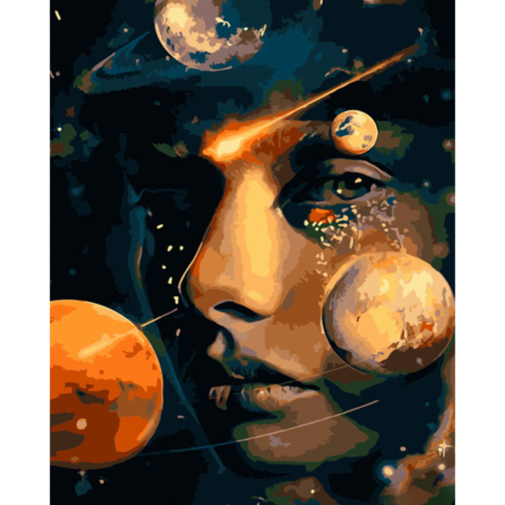 Фото, Відеоогляди картина за номерами strateg преміум обличчя всесвіту розміром 40х50 см (gs685)