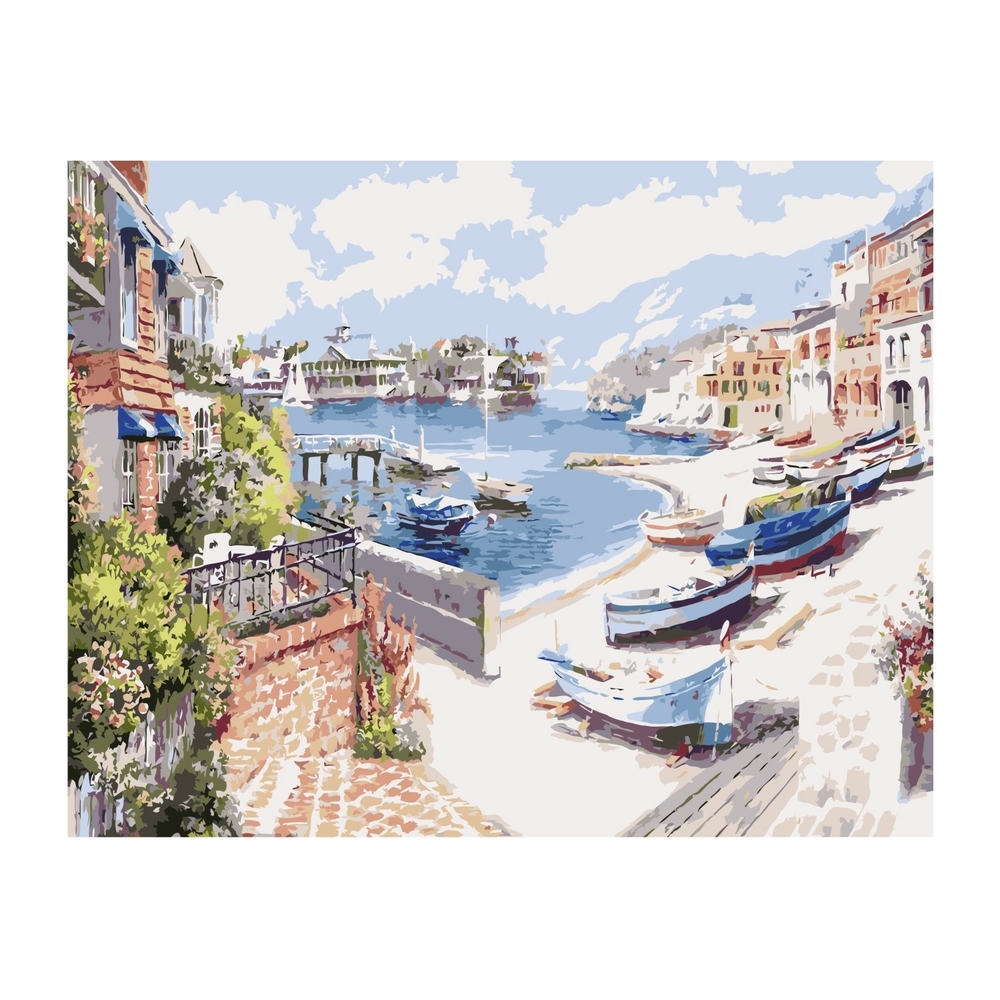 Фото, Видеообзоры картина за номерами strateg преміум літній міський пейзаж з лаком розміром 40х50 см va-0231