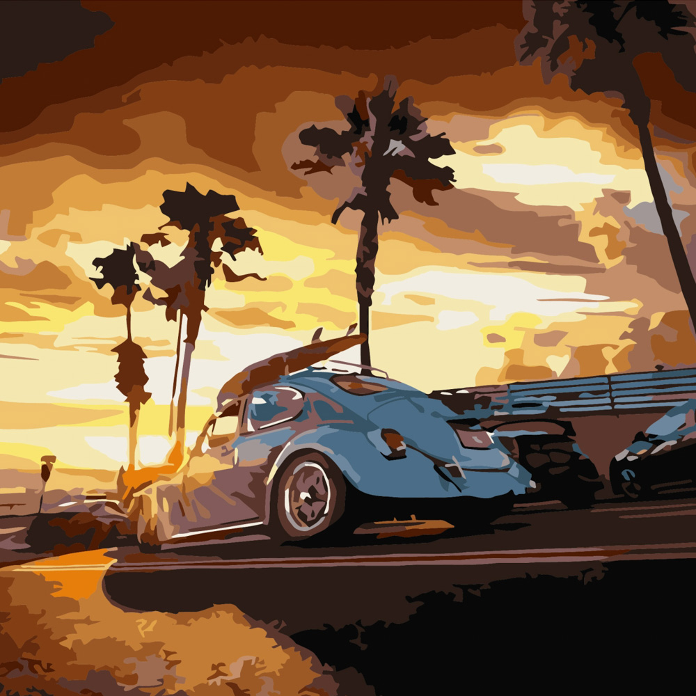 Фото, Відеоогляди картина за номерами strateg преміум ретро майямі розміром 40х40 см (sk009)