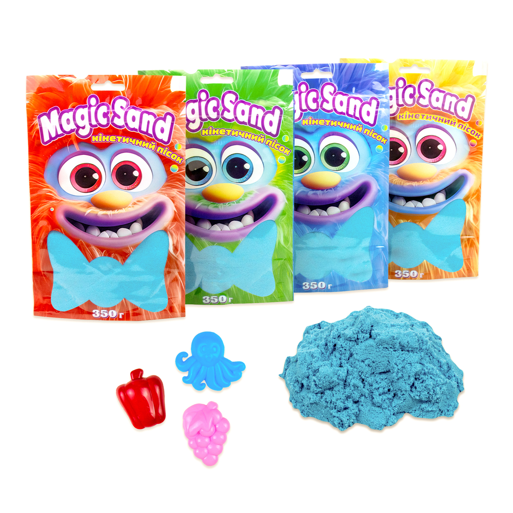 Фото, Видеообзоры кінетичний пісок strateg magic sand в пакеті 39402-3 блакитний, 0,350 кг