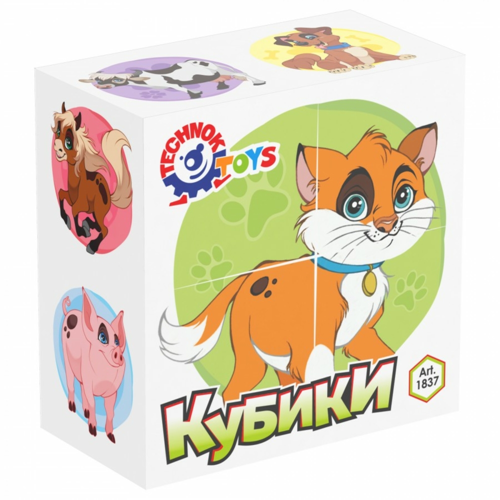 Фото, Видеообзоры іграшка кубики "свійські тварини технок", арт.1837