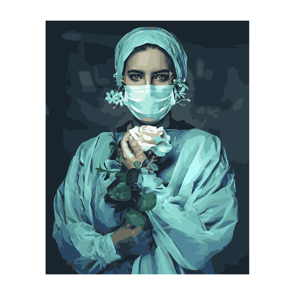 Фото, Видеообзоры картина за номерами strateg преміум лікар з лаком розміром 40х50 см va-2843