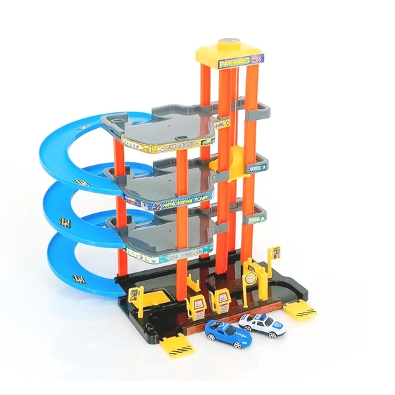 Набір з машинками ТК 7688 4 поверхи, 2 машинки, підйомник з тріскачкою, аксесуари, в коробці